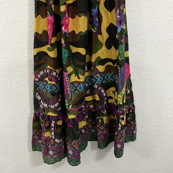 Antica Sartoria Italian Boho Camo African Folk Art Maxi Dress - Picture 15 of 17